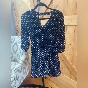 Navy Polka Dot Boutique Dress